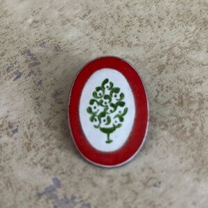 Vintage Enamel on Copper Pin Tree of Life